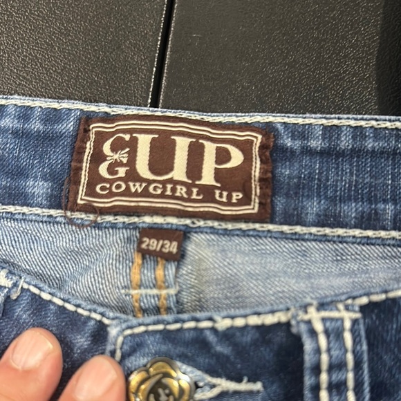 448.  Women's Blue Boot Cut Jeans- altered length - Picture 6 of 11